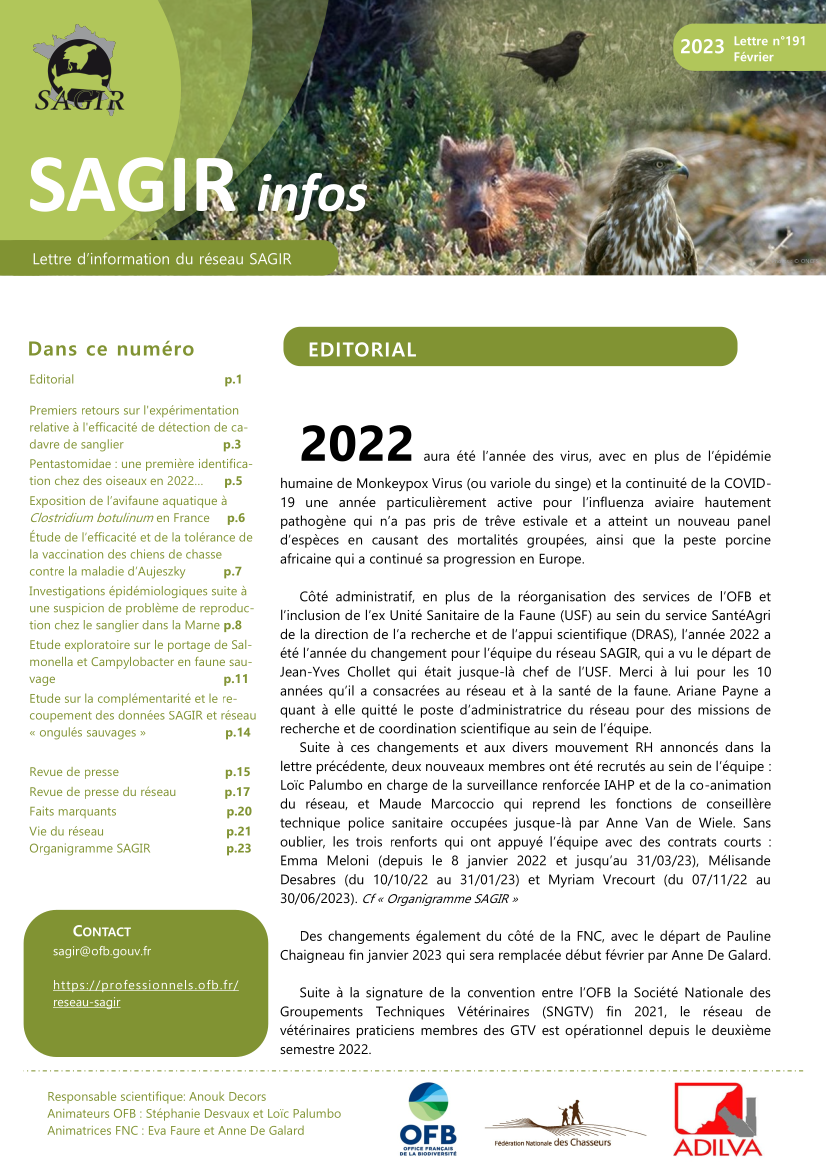 Couverture de Sagir Infos 191_2023-02_OFB
