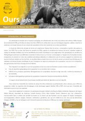 Couverture du rapport annuel Ours infos 2024 (avril 2025, réseau Ours brun, OFB)