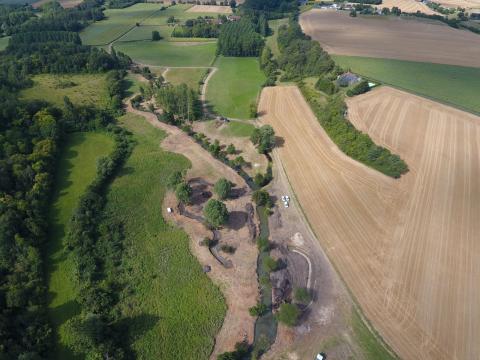 Travaux de remise en eau d’anciens méandres de l'Echandon afin de restaurer ses fonctions hydrobiologiques (Michel Bramard, 2018, OFB)