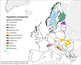 épartition européenne du Lynx boréal (données 2012-2016)