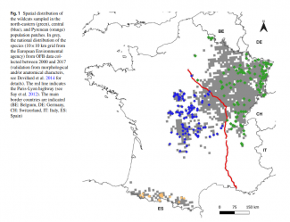 Répartition géographique du Chat forestier (Portanier et al., 2022)