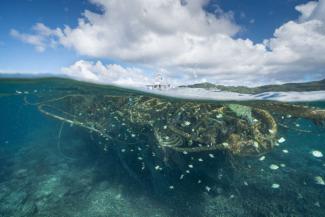 Echouage d'un dispositif de concentration de poissons dérivant en mai 2023, PNM de Mayotte (Sébastien Quaglietti, OFB)