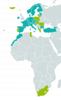 Répartition des partenaires de Biodiversa + par pays (OFB d'après Biodiversa+)