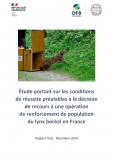 Couverture de l'étude renforcement Lynx boréal en France (OFB, 2024)